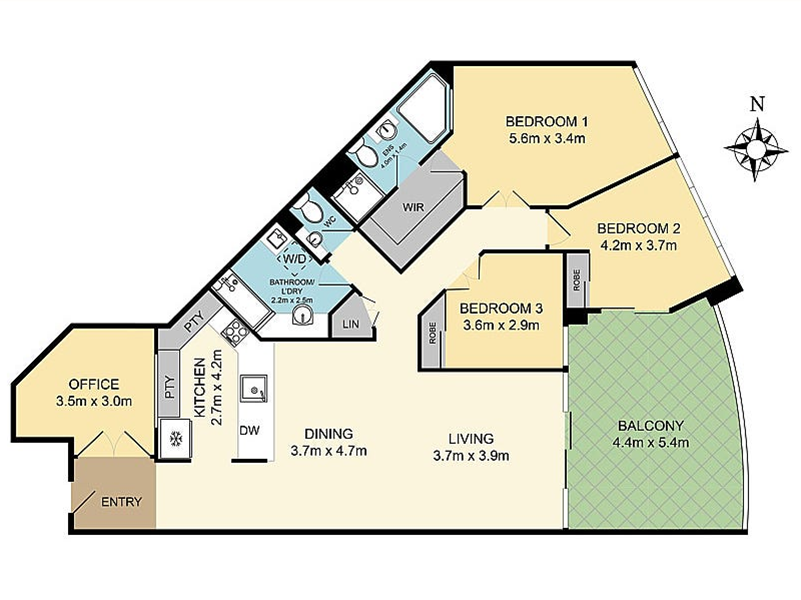 Largeopen plan floor space